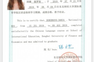 2019, Dongbei university of finance and economics — Коробкова Дарья Васильевна