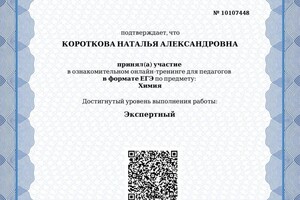 Диплом / сертификат №2 — Короткова Наталья Александровна