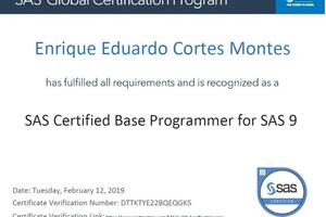 SAS certificate — Кортес Монтес Энрике Эдуардо