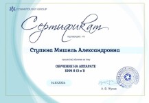 Диплом / сертификат №9 — Ступина Мишель Александровна