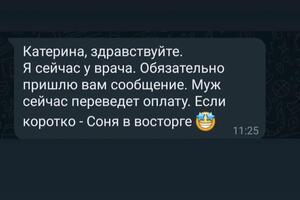 Отзыв после первого занятия); Далее было аудиосообщение) — Крестьянинова Екатерина Александровна