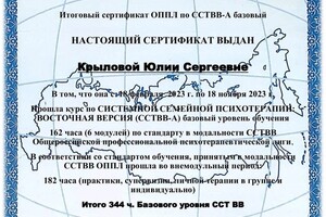 Диплом / сертификат №3 — Крылова Юлия Сергеевна