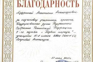 Диплом / сертификат №5 — Кудрина Анастасия Александровна