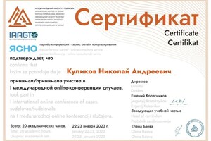 Диплом / сертификат №20 — Куликов Николай Андреевич