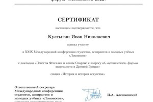 Диплом / сертификат №5 — Култыгин Иван Николаевич