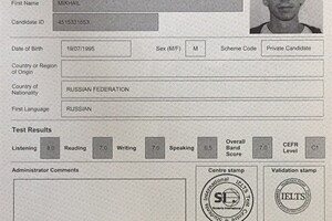 Сертификат IELTS Academic 2019 Overall Band Score: 7 (из 9) — Кунин Михаил Андреевич