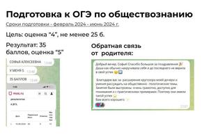 Подготовка к ОГЭ по обществознанию. Цель ученика - 25 б. Результат - 35 б. — Курилова Софья Алексеевна