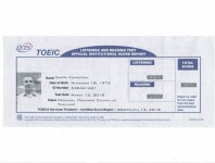 TOEIC, Thailand. Экзамен на знание английского языка, ориентированный на кандидатов, которые желают получить должность в англоязычной международной фирме. С отличием. 2018 — Кузнецов Дмитрий Геннадьевич