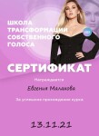 Диплом / сертификат №15 — Лапина Евгения Сергеевна