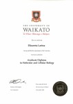 Graduate Diploma in Molecular and Cellular Biology (The University of Waikato, New Zealand) — Ларина Елизавета Олеговна