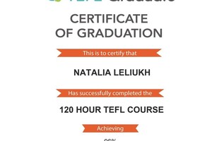 TEFL Certificate — Картик Наталья Сергеевна