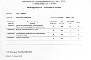 Cтажировка в университете Потсдам, Германия — Леонов Илья Эдуардович