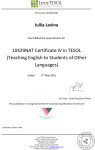 Сертификат TESOL — Левина Юлия Михайловна