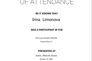 Диплом / сертификат №6 — Лимонова Ирина Александровна