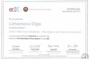 Take Your Medicine - The Impact of Drug Development, The University of Texas System, 2013 г. — Лимонова Ольга Ивановна