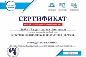 Диплом / сертификат №18 — Липинская Любовь Владимировна