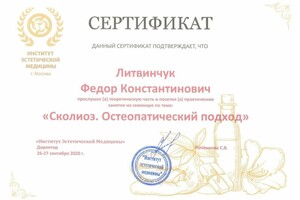 Диплом / сертификат №113 — Литвинчук Федор Константинович