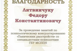 Диплом / сертификат №117 — Литвинчук Федор Константинович