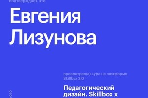 Диплом / сертификат №16 — Лизунова Евгения Геннадьевна