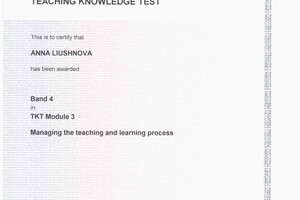 TKT Module 3 Managing the teaching and learning process. — Liushnova Anna