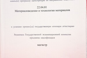 Диплом магистра МГТУ им. Н.Э. Баумана с отличием — Локьяева Залина Артуровна