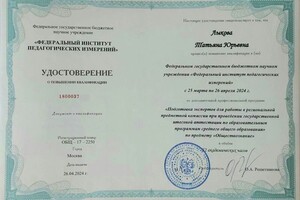 Диплом / сертификат №14 — Лыкова Татьяна Юрьевна