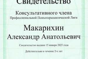 Диплом / сертификат №15 — Макарихин Александр Анатольевич