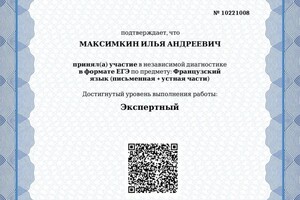 Диплом / сертификат №23 — Максимкин Илья Андреевич