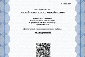 Диплом / сертификат №9 — Михайлов Михаил Михайлович