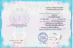 Диплом / сертификат №18 — Мищенко Олеся Владимировна