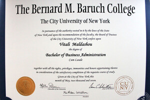 Bachelor Degree, Baruch College (City University of New York) — Молдашов Виталий