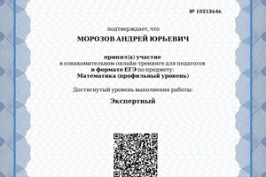 Диплом / сертификат №2 — Морозов Андрей Юрьевич