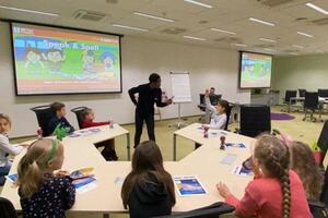 Teaching young kids at Skolkovo — Mustapha Muhammed Jamiu