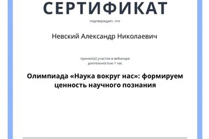 Диплом / сертификат №10 — Невский Александр Николаевич