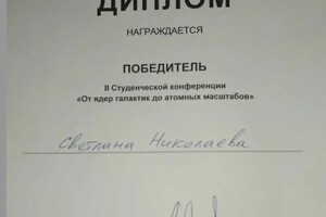 Диплом / сертификат №53 — Николаева Светлана Максимовна