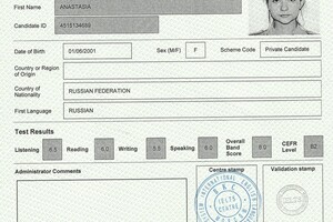 Сертификат IELTS B2 — Ниязова Анастасия Сергеевна