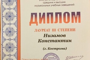 Диплом за участие в конкурсе — Низамов Константин Сергеевич