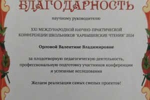 Диплом / сертификат №3 — Орлова Валентина Владимировна