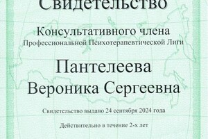 Диплом / сертификат №17 — Пантелеева Вероника Сергеевна