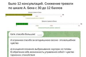 Снижение тревоги за 12 консультаций — Пашкова Екатерина Ивановна