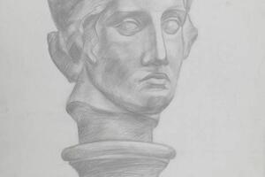 Академический рисунок. Гипсовая голова. — Поликарпова Ольга Валерьевна