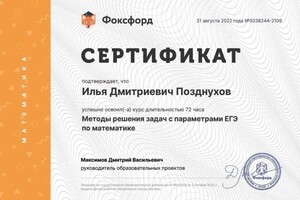 Диплом / сертификат №11 — Позднухов Илья Дмитриевич