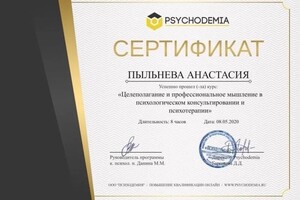 Диплом / сертификат №5 — Пыльнева Анастасия Викторовна