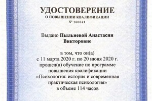 Диплом / сертификат №7 — Пыльнева Анастасия Викторовна