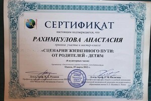 Диплом / сертификат №5 — Рахимкулова Анастасия Станиславовна