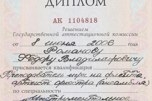 Диплом / сертификат №23 — Романов Фёдор Владимирович