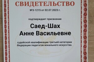 Диплом / сертификат №5 — Саед-Шах Анна Васильевна