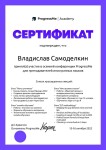 Диплом / сертификат №7 — Самоделкин Владислав Александрович