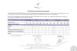 Attestation France B2 — Саяпина Олеся Евгеньевна