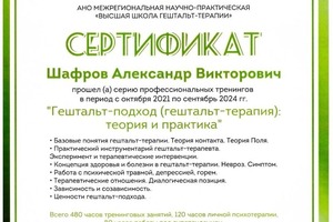 Диплом / сертификат №1 — Шафров Александр Викторович